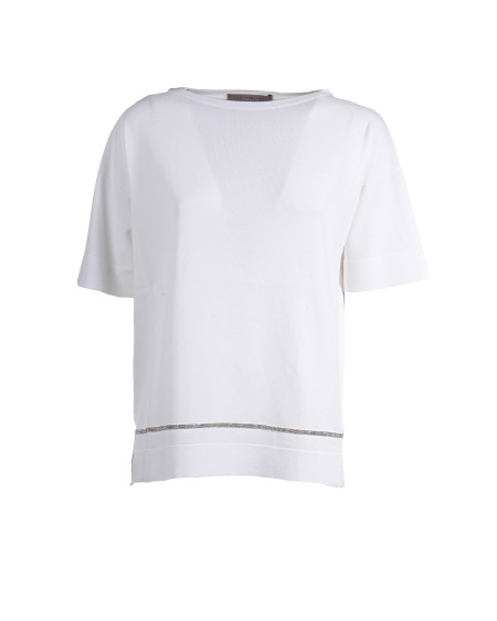 Shop D.EXTERIOR  Maglia: D Exterior t-shirt in viscosa.
Dettaglio in monile sul fondo.
Mezze maniche.
Spacchi laterali.
Composizione: 80% Viscosa, 20% Poliammidica.
Made in Italy. 60045-1BIAN